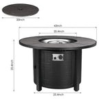 Alora Premium 42-Inch Outdoor 50K BTU Propane Patio Gas Fire Pit Coffee Table W/ Cover (SAK95331)