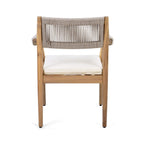 Alora Premium 5-Piece Outdoor Acacia Wood Patio Furniture Set With Braided Dining Chairs, Cushions, And Dining Table (SAK26754)