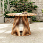 Alora Premium 5-Piece Outdoor Acacia Wood Patio Furniture Set With Braided Dining Chairs, Cushions, And Dining Table (SAK26754)