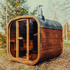 Premium 6-Person Outdoor Scandinavian ThermoWood® Cube Sauna Kit With LED Lighting [MW20] (SAK89146)