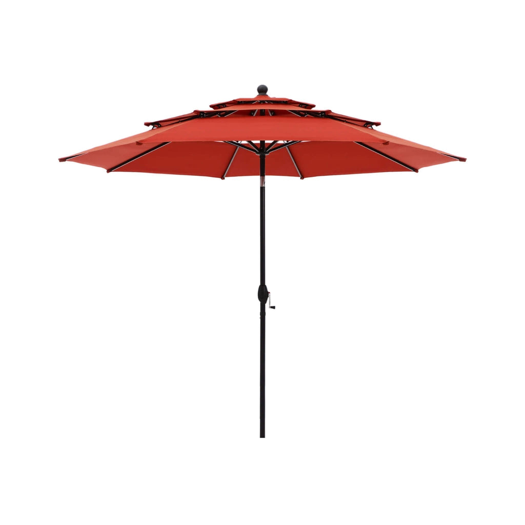 Premium 6-Piece Bar Patio Furniture Set With Umbrella, Swivel Chairs, And Cushions (SAK90375)