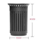 Premium Heavy-Duty Extra Large Outdoor Commercial Metal Slat Garbage Trash Can (SAK48591)