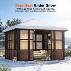 Grandview Premium Hardtop Aluminum Sunroom Solarium With TV Mount And Sliding Doors (SAK60439)