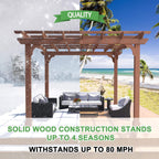Alora Premium Outdoor Cedar Wood Pergola With Slatted Roof (SAK87024)