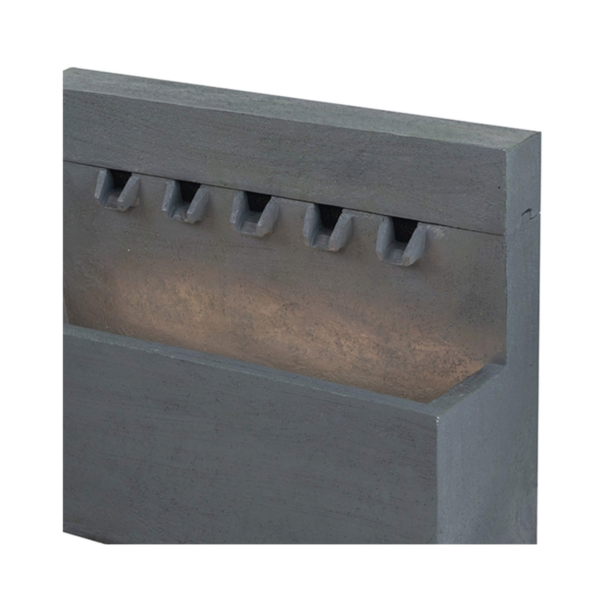 Premium Outdoor Contemporary Modern Rectanglar Decorative Water Fountain, Gray (SAK09215)