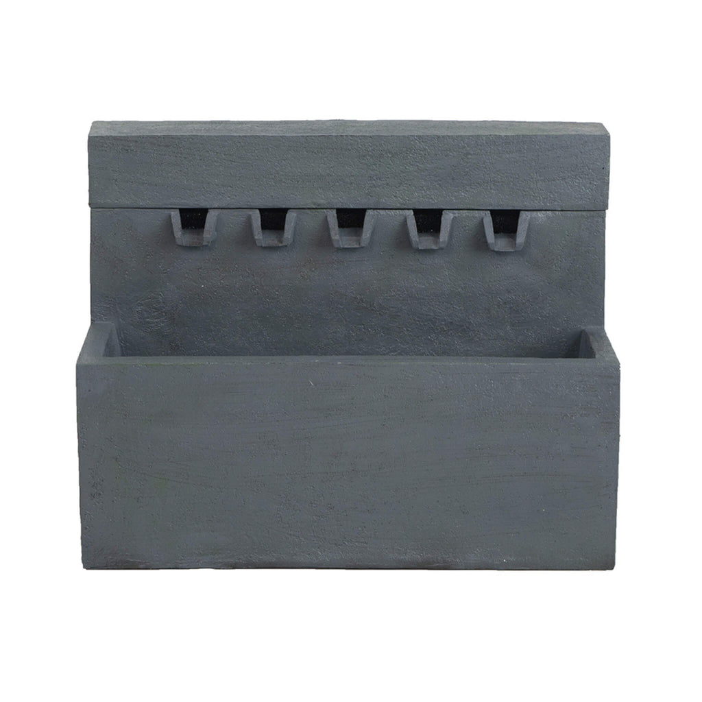 Premium Outdoor Contemporary Modern Rectanglar Decorative Water Fountain, Gray (SAK09215)