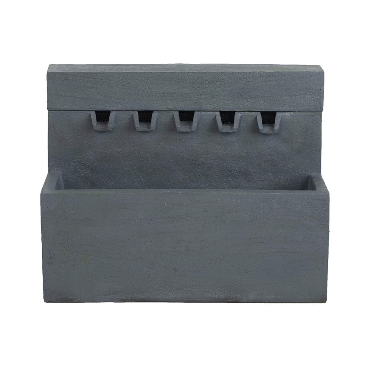 Premium Outdoor Contemporary Modern Rectanglar Decorative Water Fountain, Gray (SAK09215)