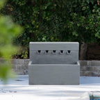 Premium Outdoor Contemporary Modern Rectanglar Decorative Water Fountain, Gray (SAK09215)