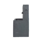 Premium Outdoor Contemporary Modern Rectanglar Decorative Water Fountain, Gray (SAK09215)