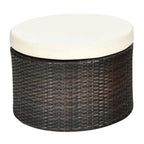 Alora Premium 76-Inch Round Outdoor Patio Rattan Daybed W/ Canopy & Table (SAK96418)
