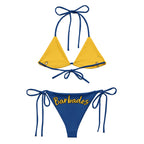 Barbados Flag All-Over Print Recycled String Bikini