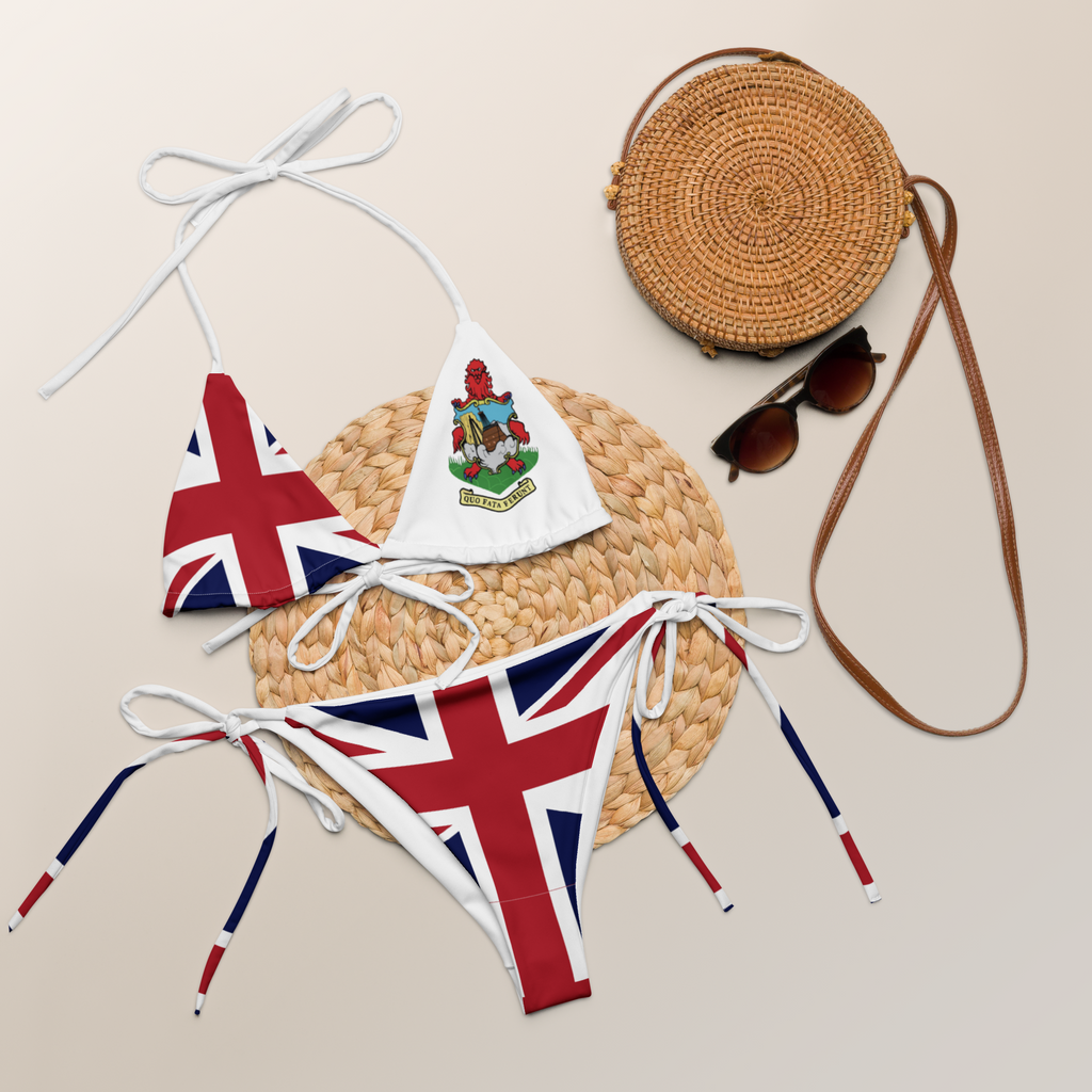 Bermuda Flag All Over Print Recycled String Bikini