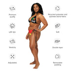 One Love Reggae All Over Print Recycled String Bikini