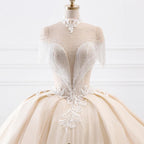 New Luxury High Neck Ball Gown Wedding Dress