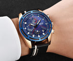 Waterproof Men's Sports  Watch With Leather Transparent Belts, Chronometers Day View Perfect Gift