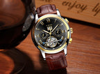 Business Men's Waterproof Watch With Chronometers Date Large Roman Numerals And Decorative Spiral