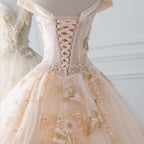 Luxury Sparkly Beading Pearls Wedding Gown EDL78