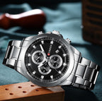 Men's  Water Resistant Watch With Chronometers Day View Unique Design Perfect Gift