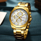 Men's  Water Resistant Watch With Chronometers Day View Unique Design Perfect Gift