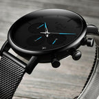 Men's Elegant Waterproof  Watch With Chronometers And Color Hands Unique Design Excellent Look