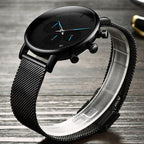 Men's Elegant Waterproof  Watch With Chronometers And Color Hands Unique Design Excellent Look