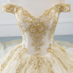 Gorgeous Ball Gown Wedding Dress with Beads EDL110