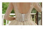 A-Line Luxury Appliques Beaded Wedding Gown