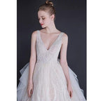 Luxury Wedding Dress Backless with Pearl Beads