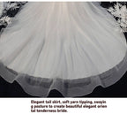 Luxury Princess Wedding Dress with Crystal Lace
