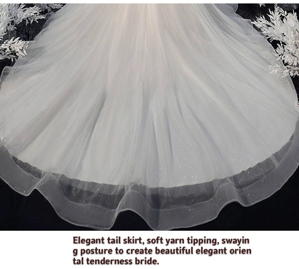 Luxury Princess Wedding Dress with Crystal Lace