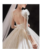Luxurious Princess Wedding Dress with Shiny Pearls EDW401
