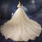 New Shiny Wedding Dress Luxury Beading Lace EDL458