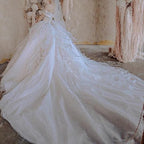 Luxury Elegant Wedding Dress with Sequined Beads