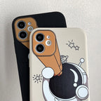 Cartoon Astronaut Planet iPhone Case