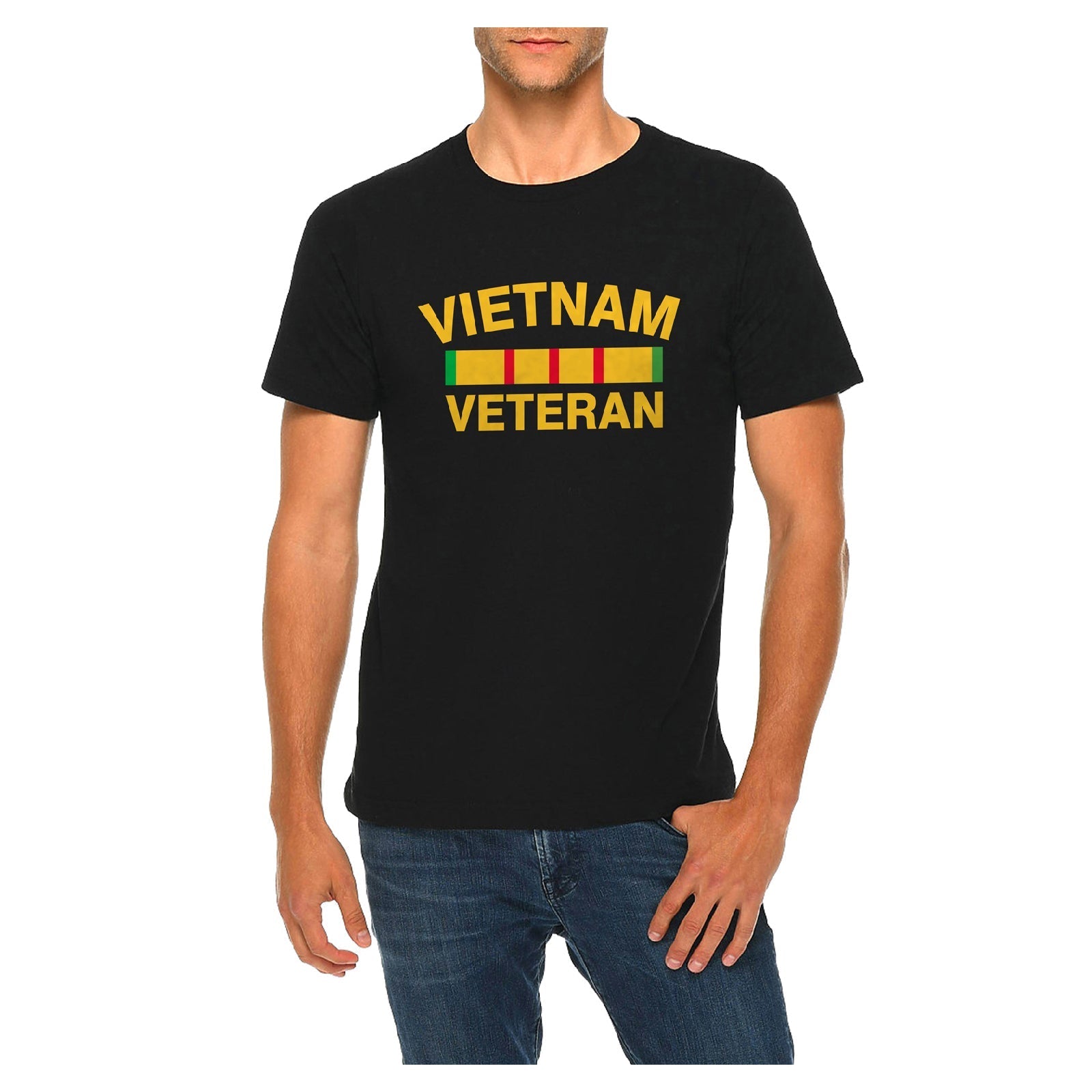 Vietnam Veteran Stripe Graphic Design Deluxe Jersey T-Shirt