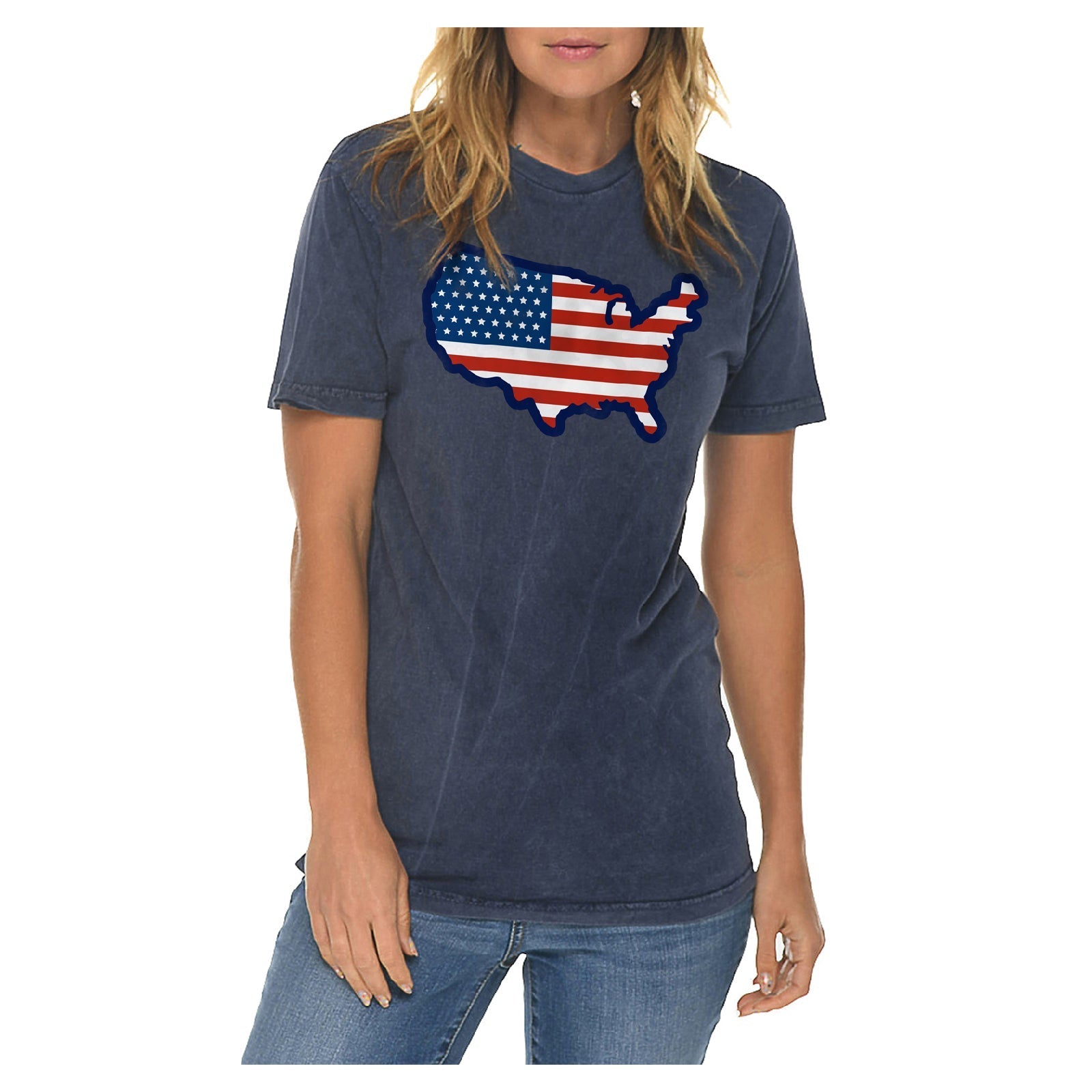 United States Map Flag Graphic Design Vintage Crewneck Tee