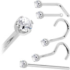 14k White Gold 2mm Lab Grown Diamond Nose Ring