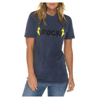 Rock Lightning Bolts Graphic Design Vintage Crewneck Tee