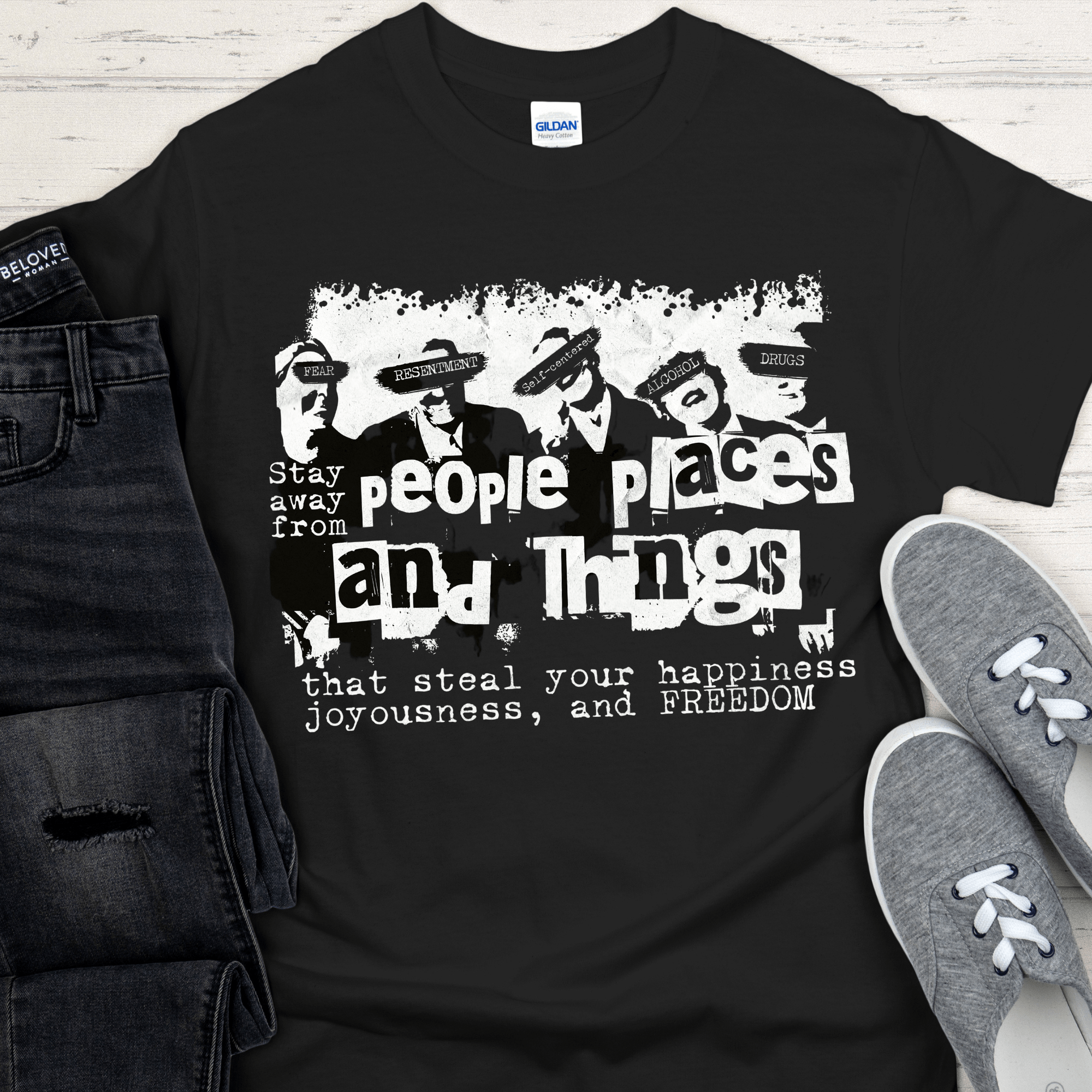 Recovery T-Shirt | Inspiring Sobriety |  People, Places & Things