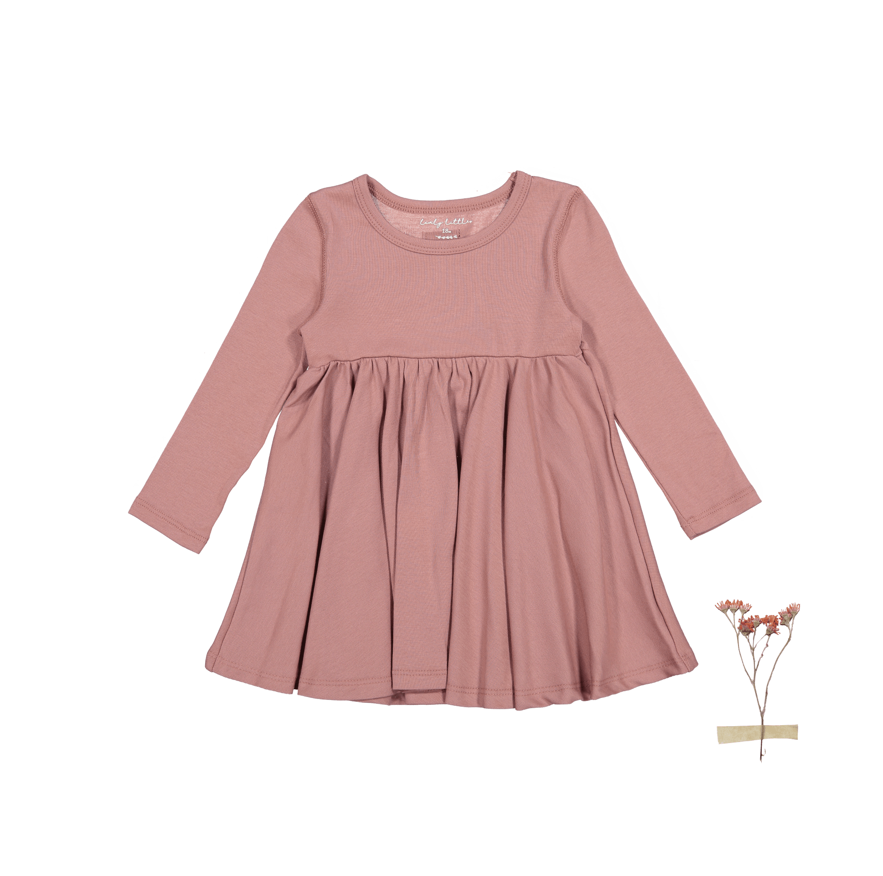 The Long Sleeve Dress - Rosewood