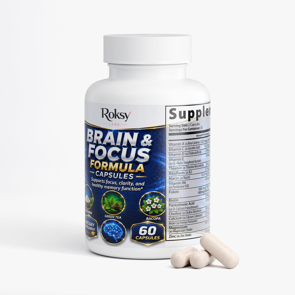 Brain Health Supplement for Focus & Clarity 60 ct – Nootropic Brain Support for Memory & Energy