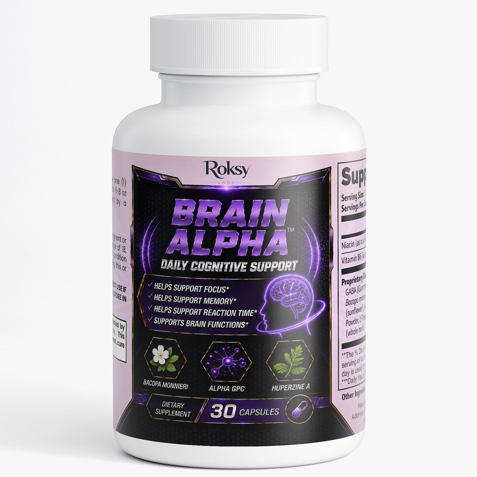 Brain Alpha 30 Days Supply Daily Cognitive Support, Brain Health supplement