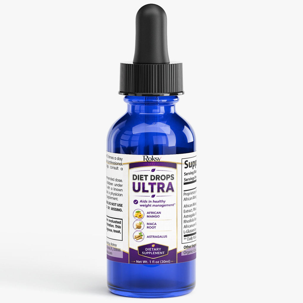 Diet Supplement - Ultra Diet Drops for Weight Management 1 oz (30ml) African Mango, Maca Root, and Rhodiola Rosea