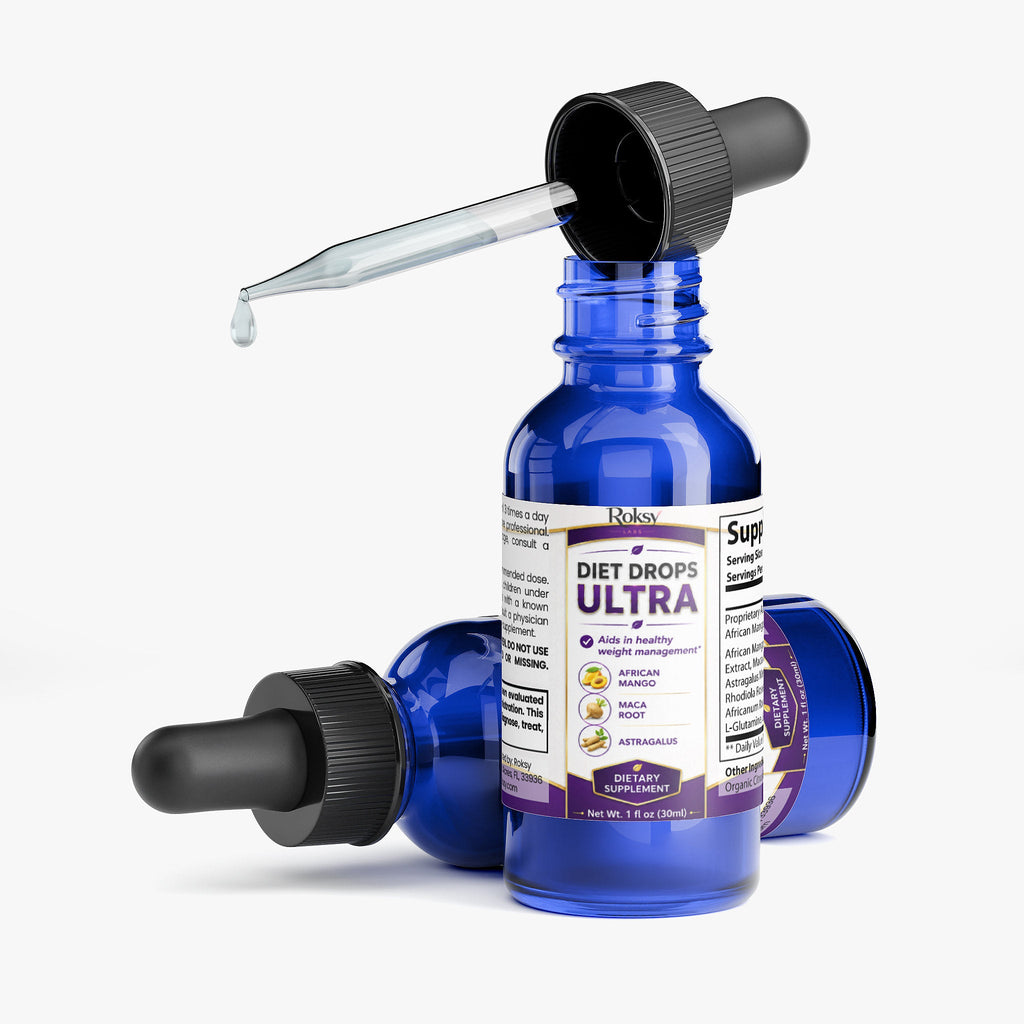 Diet Supplement - Ultra Diet Drops for Weight Management 1 oz (30ml) African Mango, Maca Root, and Rhodiola Rosea