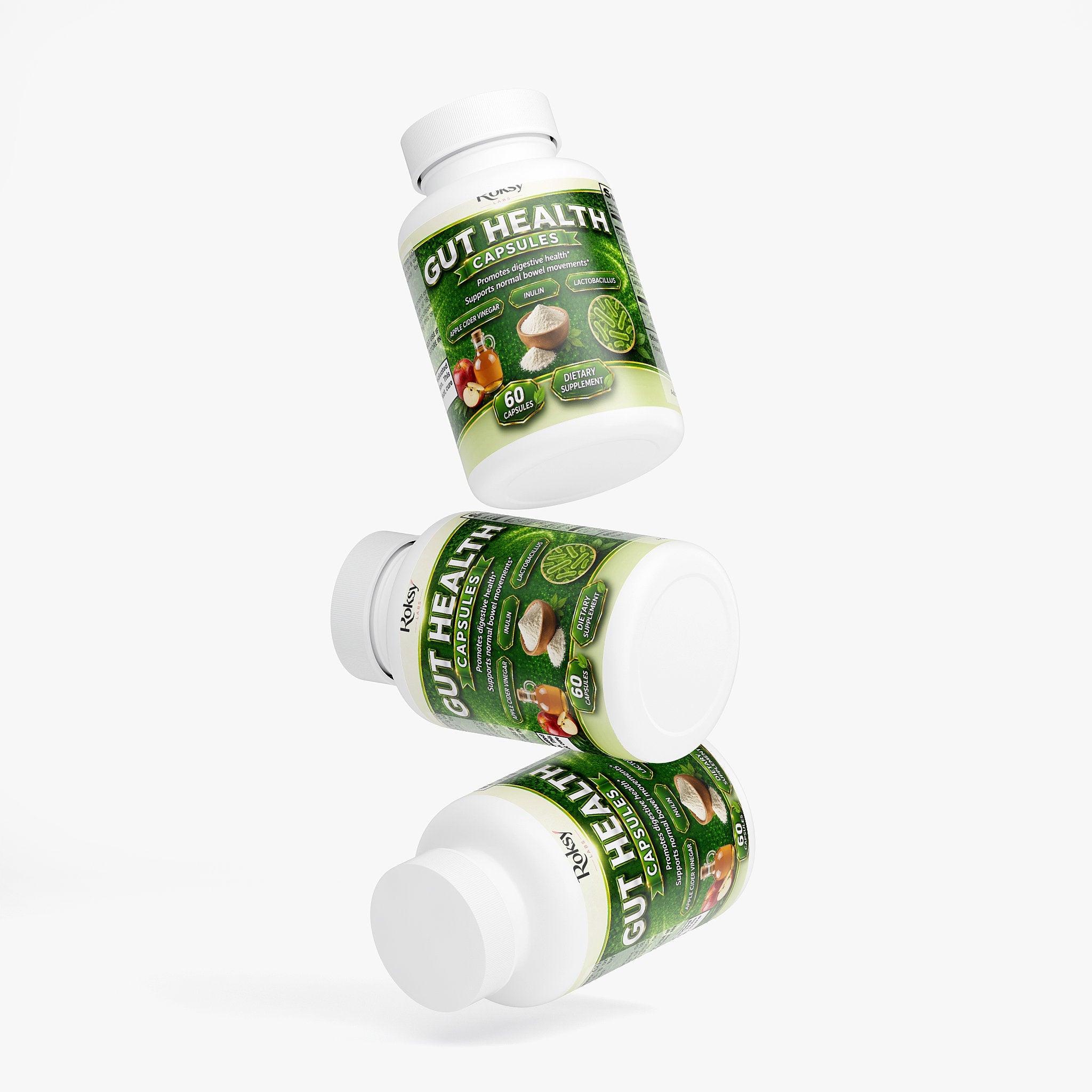 Gut Health and Probiotics Capsules for Digestion 120 ct total