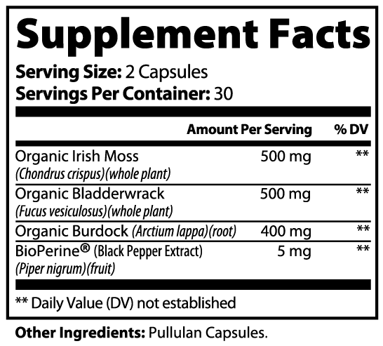 Sea Moss Capsules - 60 Count Wellness Supplement
