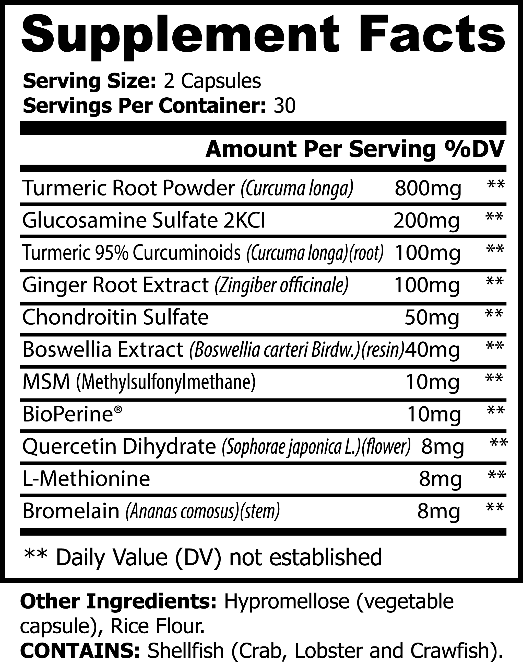 Platinum Turmeric Capsules for Joint Support 60 ct