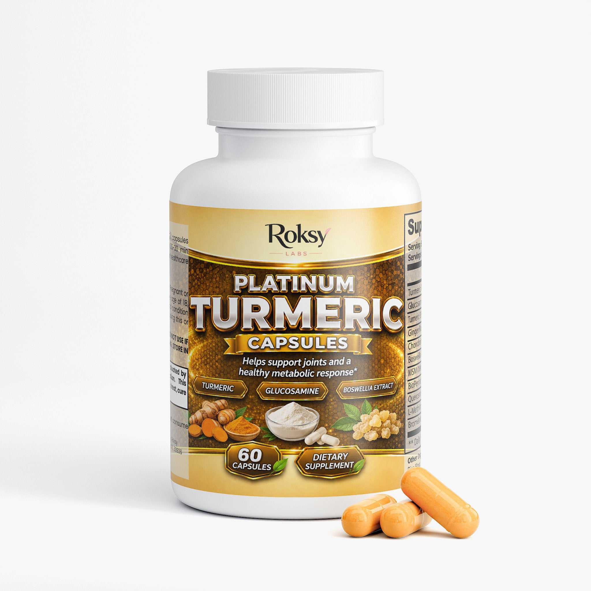 Platinum Turmeric Capsules for Joint Support 60 ct