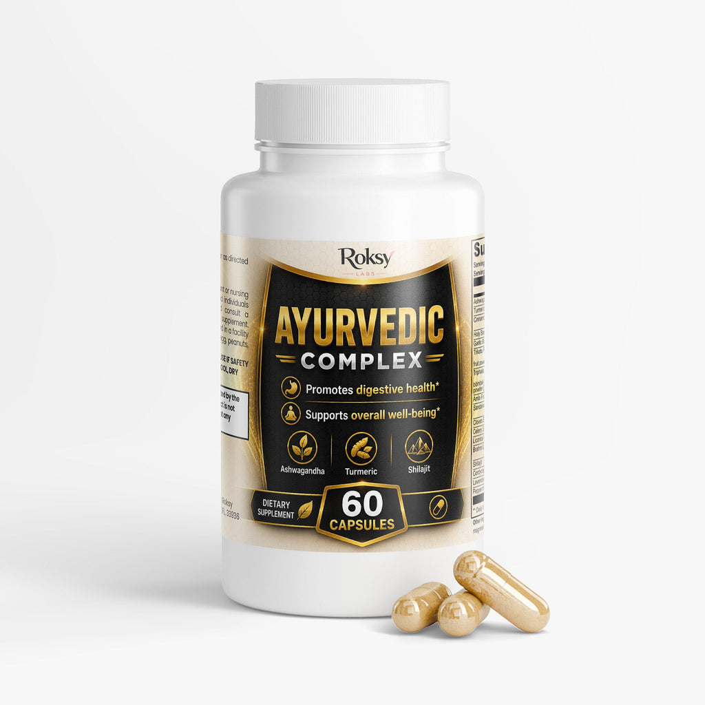 Ayurvedic Complex with Ashwagandha Withania - 60 Capsules Turmeric, Magnesium Stearate