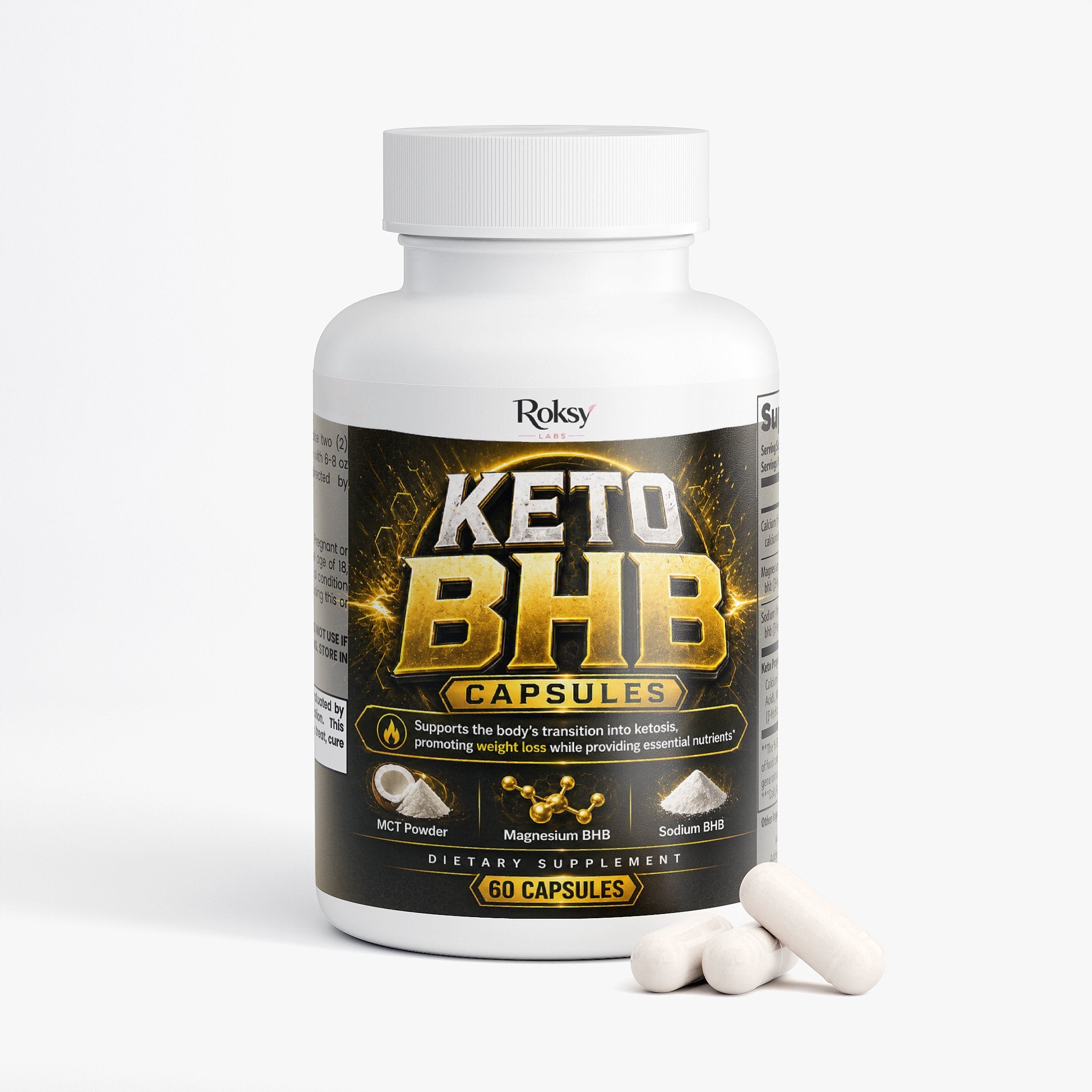 Keto BHB Capsules: Premium Supplement for Keto | Weight Loss 60 Caps